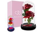 Immerwährende rose in glas leuchtende führte rgb geschenk für anlass für frauen rot