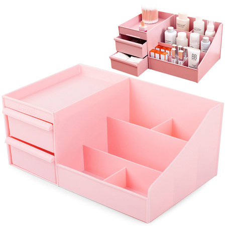 Sicriu cosmetice organizator bijuterii container cu două sertare
