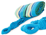 Hammak de jardín a rayas de color con bolsillo individual 200x80 etui