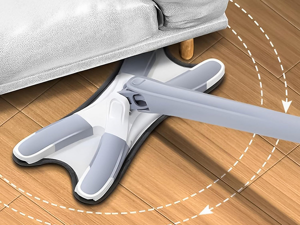 Flat mop for floor cleaning with wringer rotary twist wringer