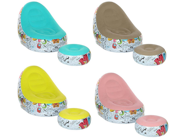 Grădină fotoliu lounger gonflabil plajă pouf footrest confortabil