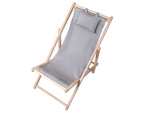 Wooden deckchair beach chairs folding garden cushion beach chair