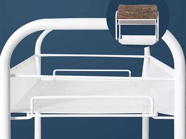 Étagère de salle de bain armoire de cuisine sur roulettes étagère métallique à trois niveaux 3