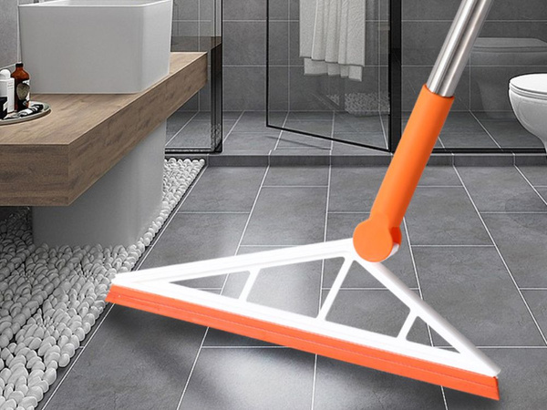 Silicone broom for water and other dirt with stick magic long