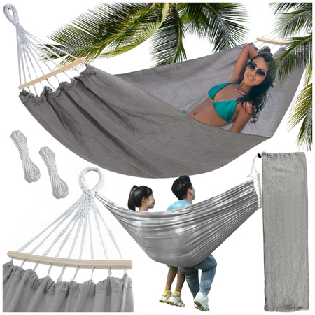 Hamac de jardin suspendu double rocker strong xxl large cover with ropes