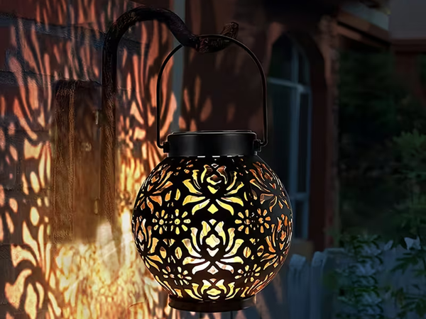 DECORATIVE SOLAR LANTERN LED SOLAR LANTERN BLACK HANGING LAMP