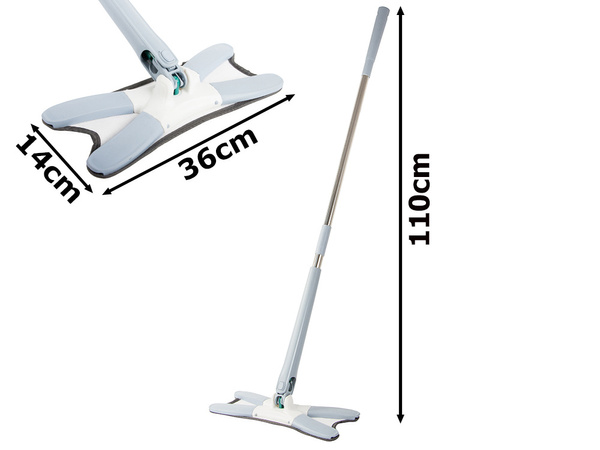Flat mop for floor cleaning with wringer rotary twist wringer