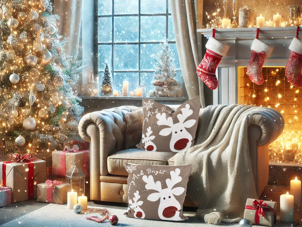 Vianočný poťah na vankúš 45x45 na vianoce