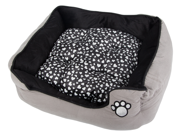 Cama de perro de felpa con cojín extraíble suave cómodo