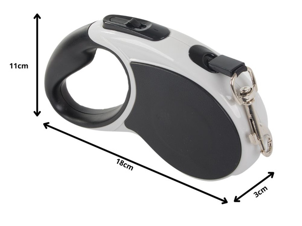 Automatic leash 5m strong for dog up to 15kg with lock strong long