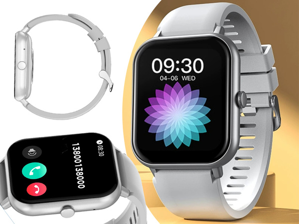 Smartwatch dámské pánské hodinky gumový řemínek sport bluetooth hovory šedá