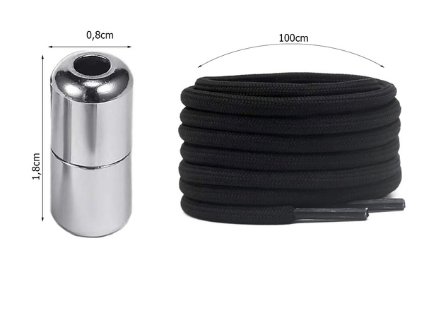 Shoe laces without binding for footwear elastic rubber laces 100cm