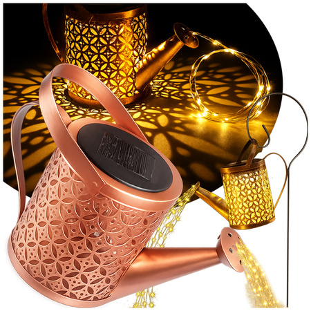 Dekoratīvs saules enerģijas lukturis LED dārza laistīšanas kanna Girlande krēsla sensoru