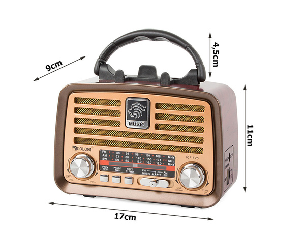 Retro kuchynské mobilné rádio fm am bluetooth usb dobíjacia anténa