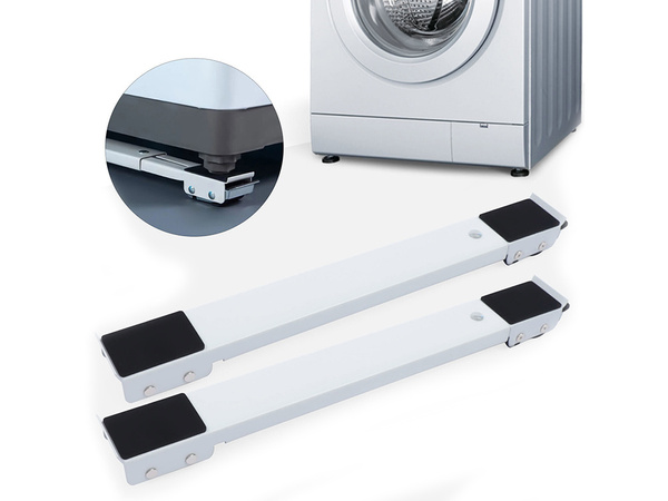 Movable base for washing machine stand on wheels