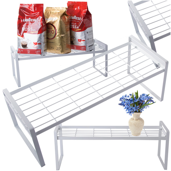 Etagère en métal à un seul niveau pour la cuisine, blanc