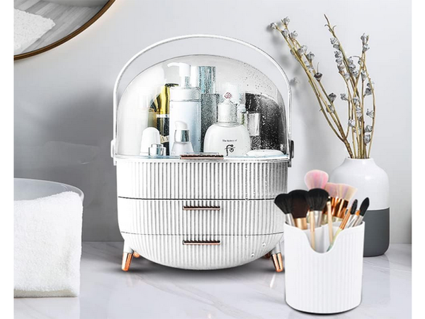 Cosmetics organiser with drawers spacious large handle elegant