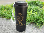 530 ml thermal mug with straw and steel handle, thermos for cold and hot beverages