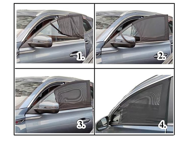 Rear window mosquito net for car black 2pcs