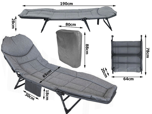 Folding travel bed recliner mattress lightweight portable field bed