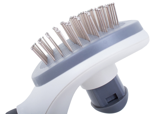 Self-cleaning hair brush for dogs cats
