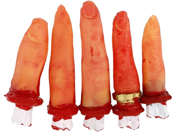 Fake abgetrennte finger halloween dekoration 5 gummi genähte finger