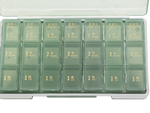 Medicine container tablets box time of day medication cassette weekly