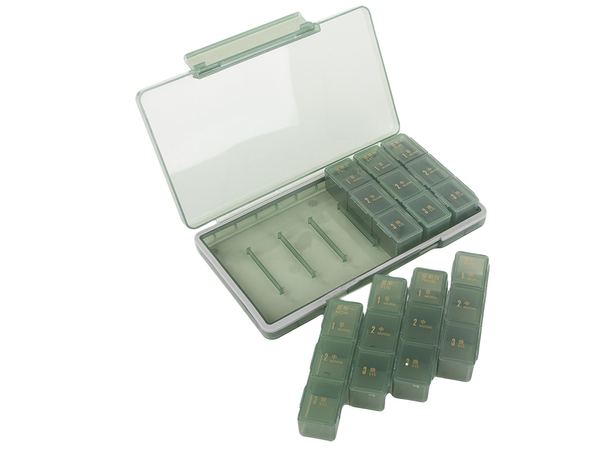 Medicine container tablets box time of day medication cassette weekly