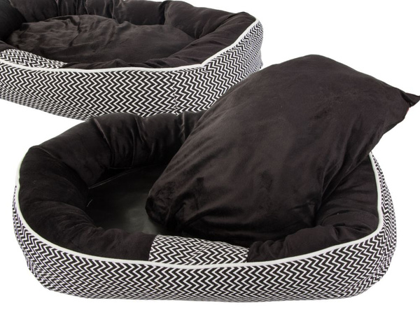 Dog bed soft comfortable fluffy plush bed with cushion