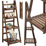 Flowerbed high standing wooden flower pot 4 tier bookcase