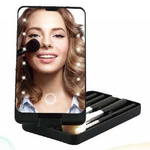 Miroir cosmétique éclairé par led pour le maquillage miroir de voyage pliable