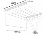 Plafond séchoir à linge 5 tiges 180 cm salle de bain balcon