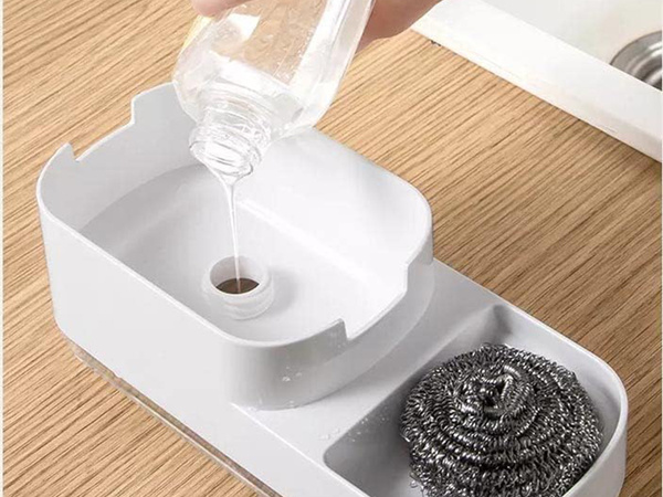 Dozator pentru lichid de spălat vase pentru chiuvetă de bucătărie dozator burete
