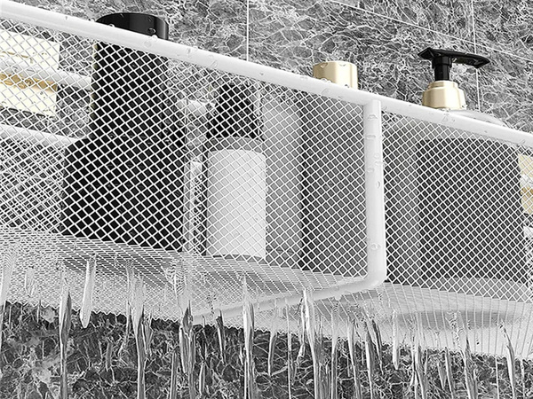 AKASZTÓS KOSÁR FÉM SZERVEZŐ AKASZTÓS POLC KONYHA FEHÉR