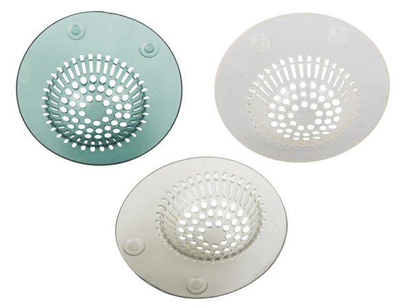 Silicone strainer for kitchen sink drain suction cups self-adhesive