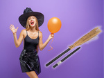 Escoba de bruja escoba de bruja negra 90cm para halloween y navidad xxl