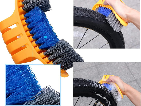 Kit de nettoyage et d'entretien du vélo 7 en 1 brosse à chaîne pour pneus