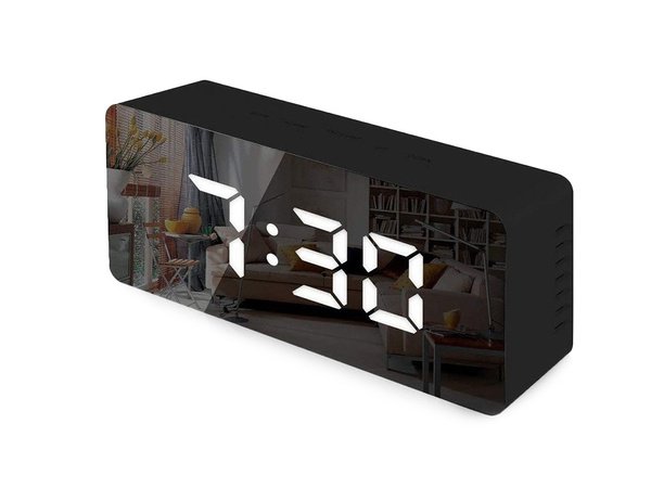 Led budík led časovač led zrcadlo budík datum 4v1