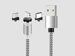 Magnetinis įkrovimo kabelis 3w1 micro typ-c usb lightning 1m