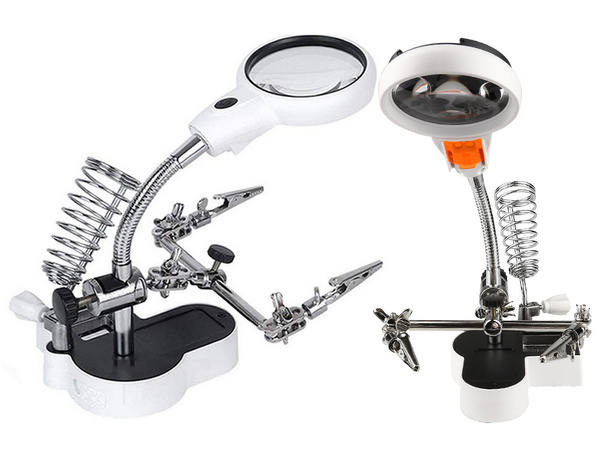 Kit de soldadura tercera mano lupa soporte led