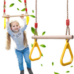 CHILDREN'S WOODEN GARDEN SWING GYMNASTIC TRAPEZE WITH HANDLES