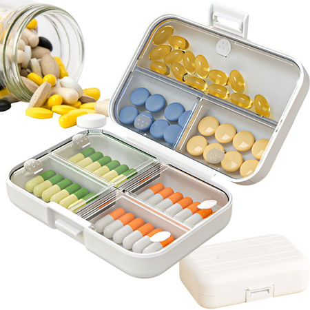 Medicine container tablet organiser capsules 7 compartments travel box