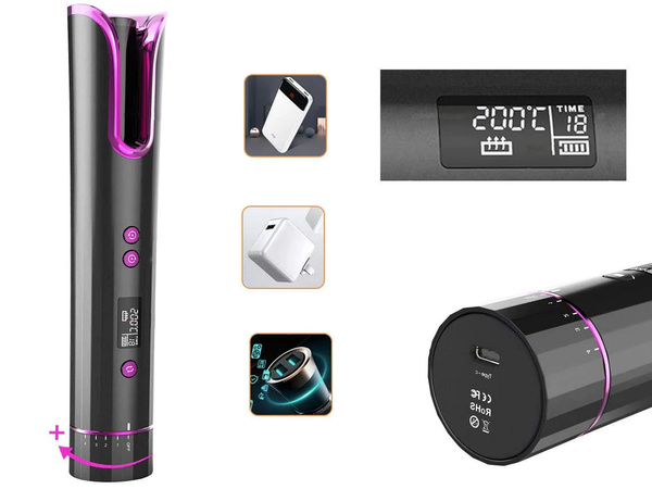 Automatická rotačná kulma na vlasy s lcd displejom