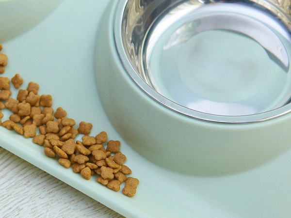 Dubultā bļoda sunim un kaķim metāla ar pamatni