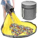 Coș de jucărie blocuri cu sac organizator mat coș de jucărie cu capac mânere