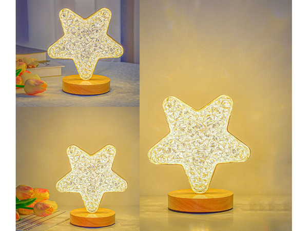 Mesa estrella luz de noche cristal led rgb usb