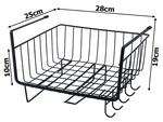 Metal basket under cabinet top 5 hooks paper holder