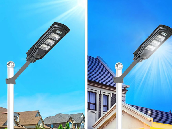 Solar strassenlaterne led laterne mit fernbedienung bewegungs- und dämmerungssensor ip65