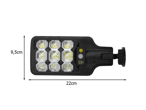 Outdoor solar led street lamp with motion and dusk sensor + remote control