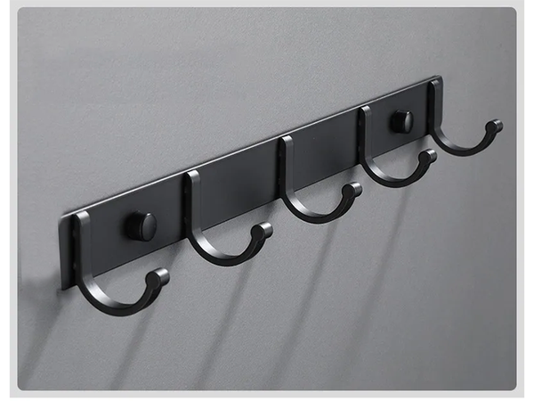 Wall clothes rack for hallway bathroom 5 hooks